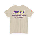 Jesus Gets Sin Out Tee | Psalm 51:2 | Unisex Heavy Cotton Christian Shirt