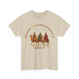 Three Wise Men Christmas Tee | Matthew 2:10 Nativity Shirt | Unisex Heavy Cotton Christian Holiday T-Shirt