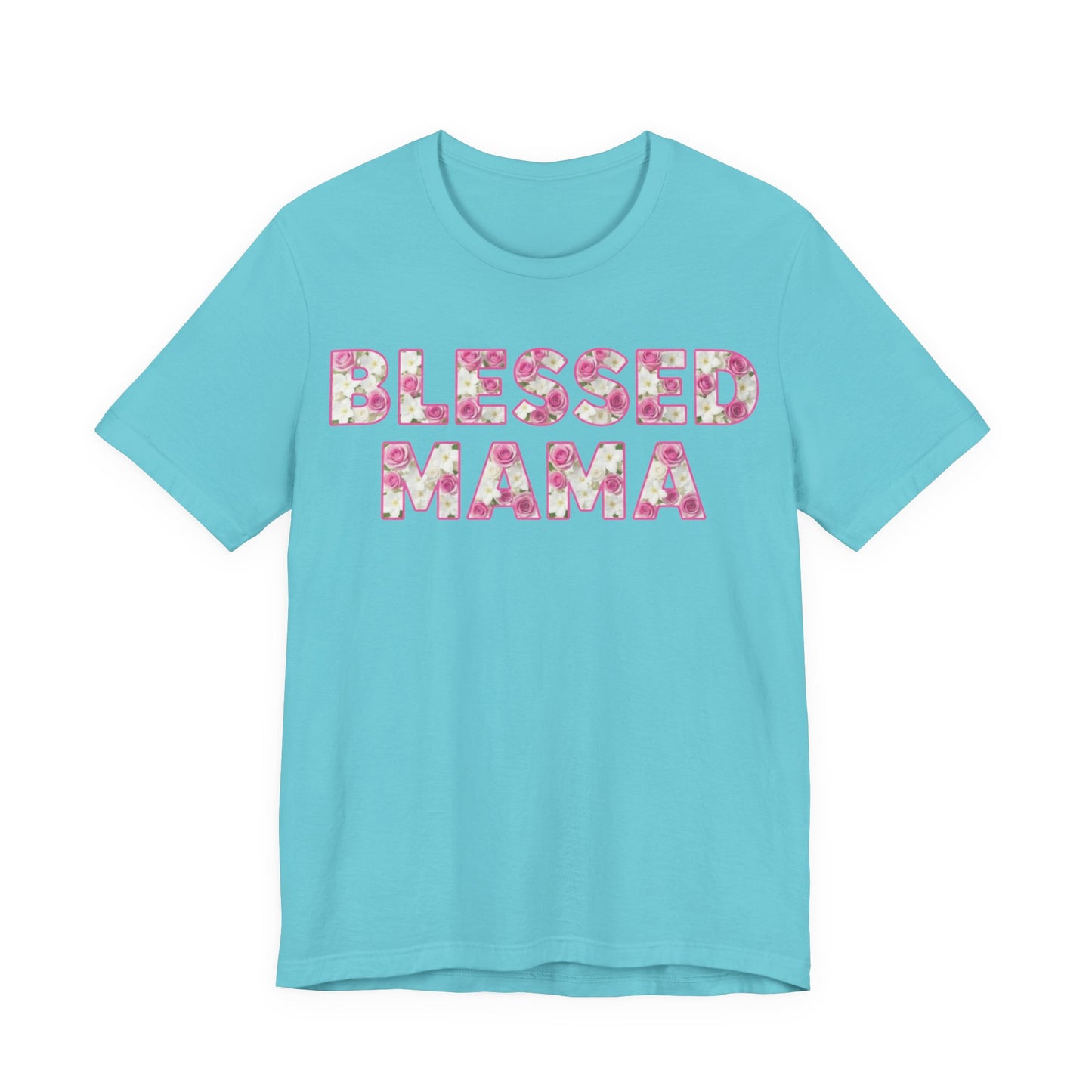 Blessed Mama Floral Tee – Southern Boutique Mother’s Day Shirt | Pink Rose Christian Mama T-Shirt | Bella Canvas Soft Women’s Gift