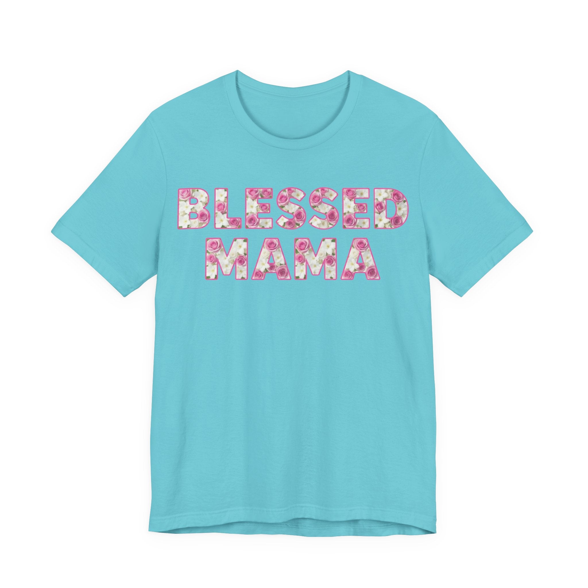 Blessed Mama Floral Tee – Southern Boutique Mother’s Day Shirt | Pink Rose Christian Mama T-Shirt | Bella Canvas Soft Women’s Gift