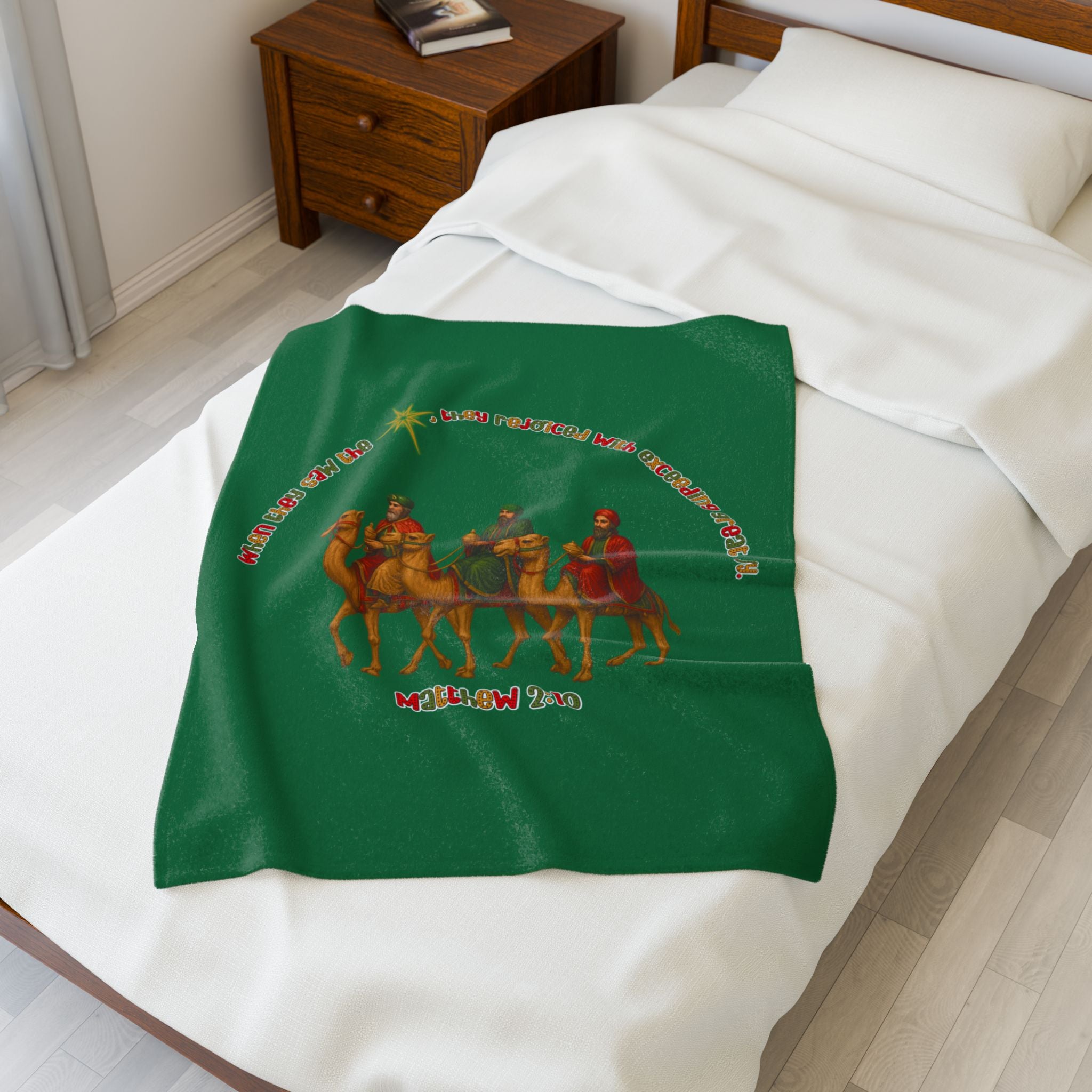 Wise Men Follow the Star — Matthew 2:10 | Velveteen Plush Christmas Blanket