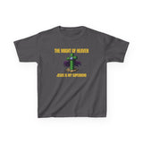 The Might of Heaven — Jesus Is My Superhero | Kids Christian T-Shirt | Faith & Courage Tee