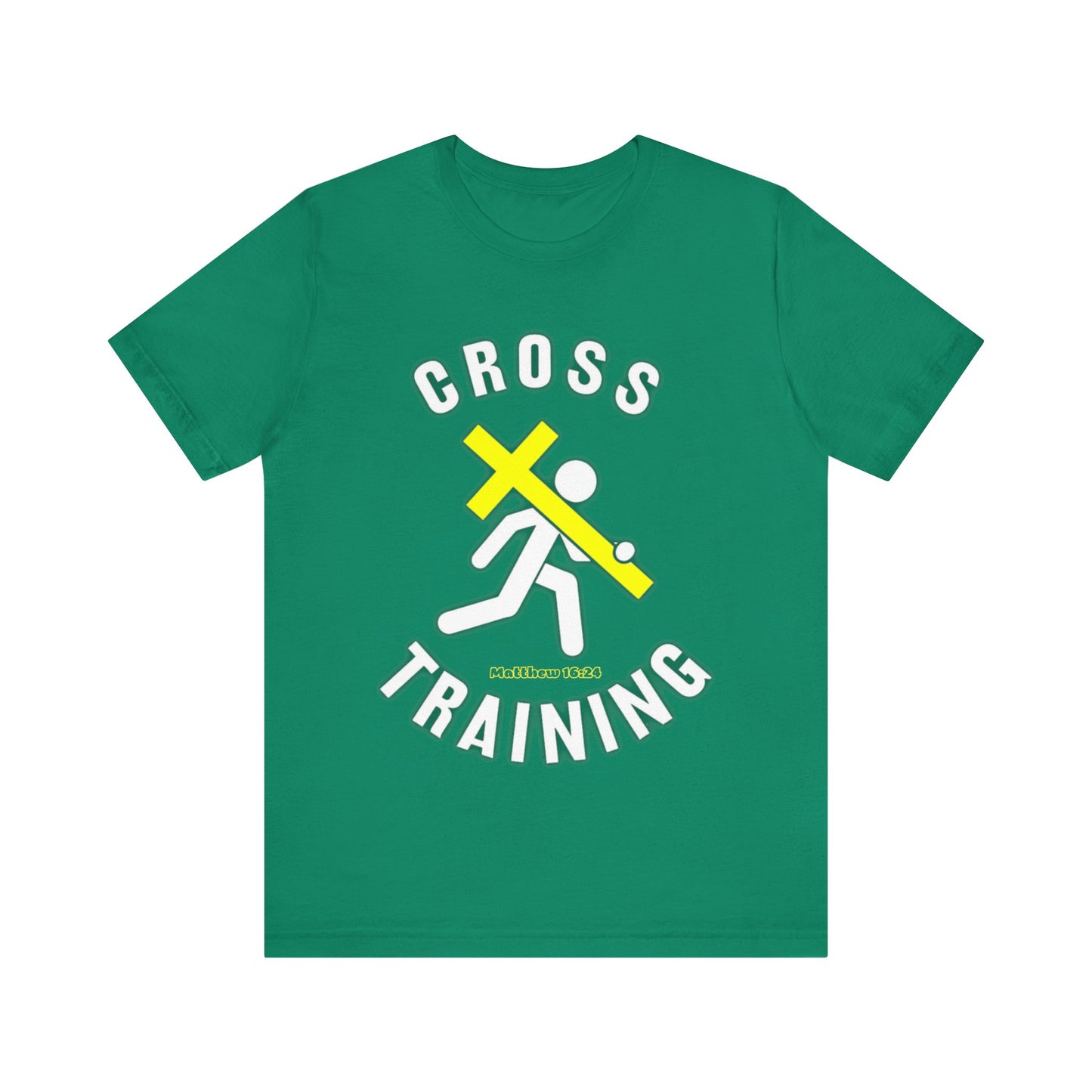 Cross Training — Matthew 16:24 | Unisex Jersey Short Sleeve Christian T-Shirt