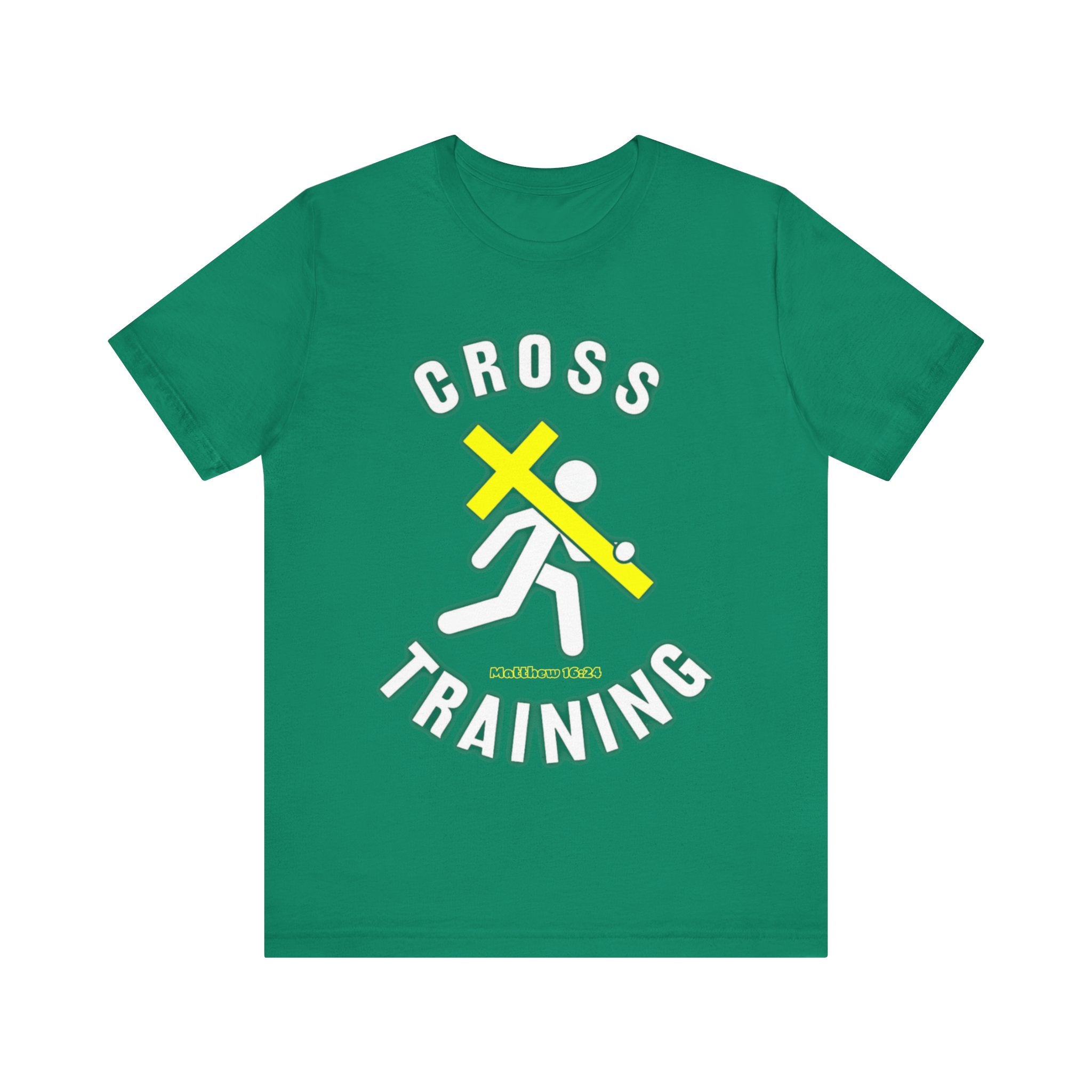 Cross Training — Matthew 16:24 | Unisex Jersey Short Sleeve Christian T-Shirt