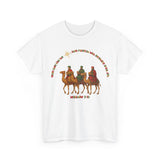 Three Wise Men Christmas Tee | Matthew 2:10 Nativity Shirt | Unisex Heavy Cotton Christian Holiday T-Shirt