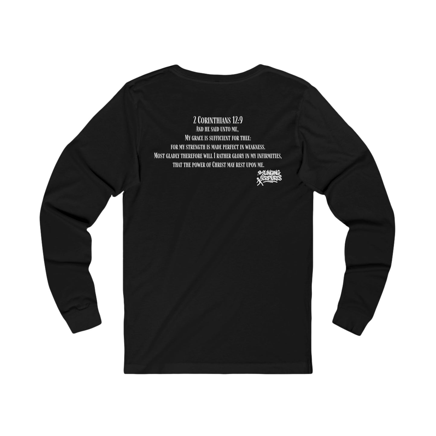 His Grace Sustains Me — 2 Corinthians 12:9 | Unisex Christian Jersey Long Sleeve T-Shirt