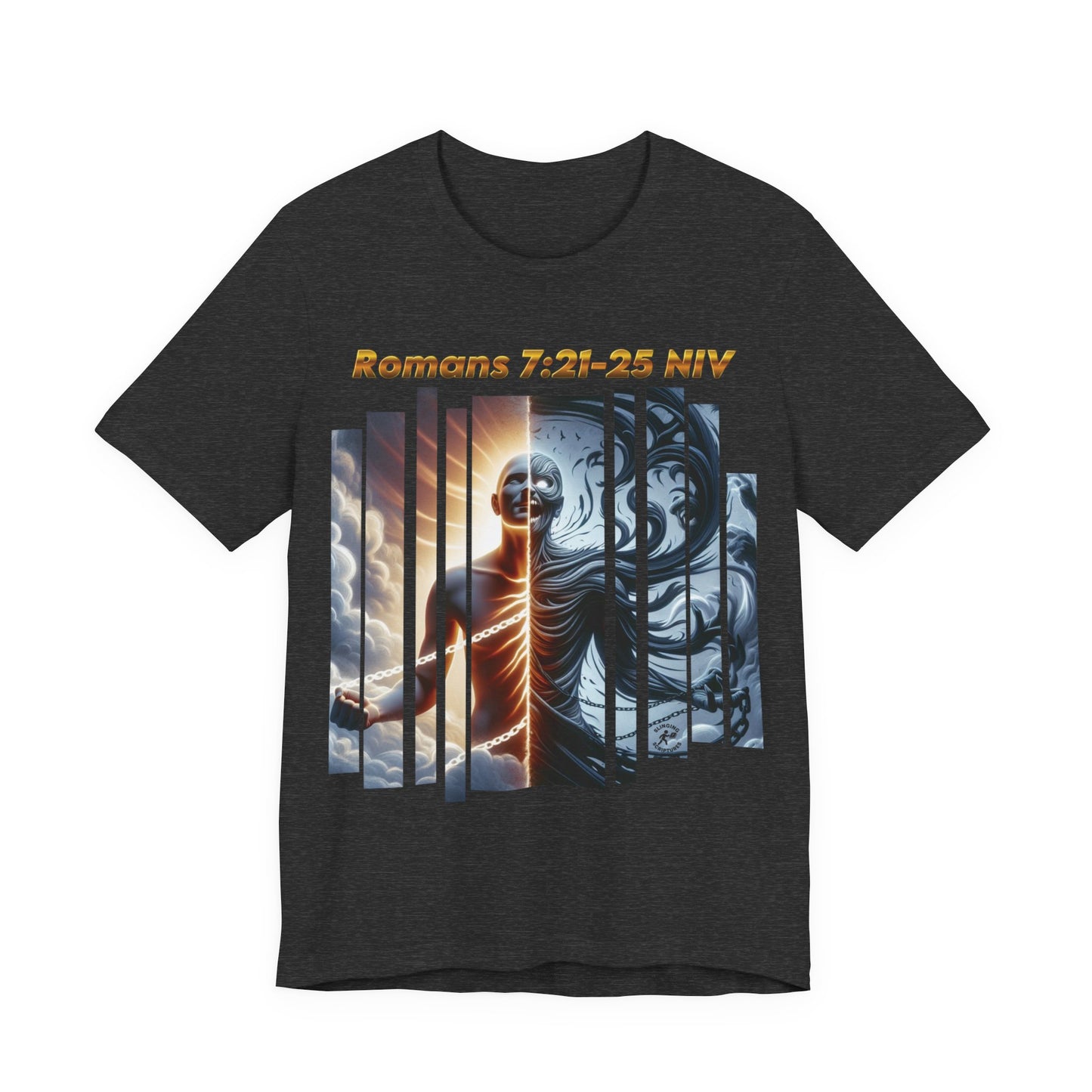 Romans 7:25 Christian Jersey T-Shirt – Spiritual Quote Tee, Unisex Bible Verse Apparel, Inspirational Faith Shirt for Men & Women