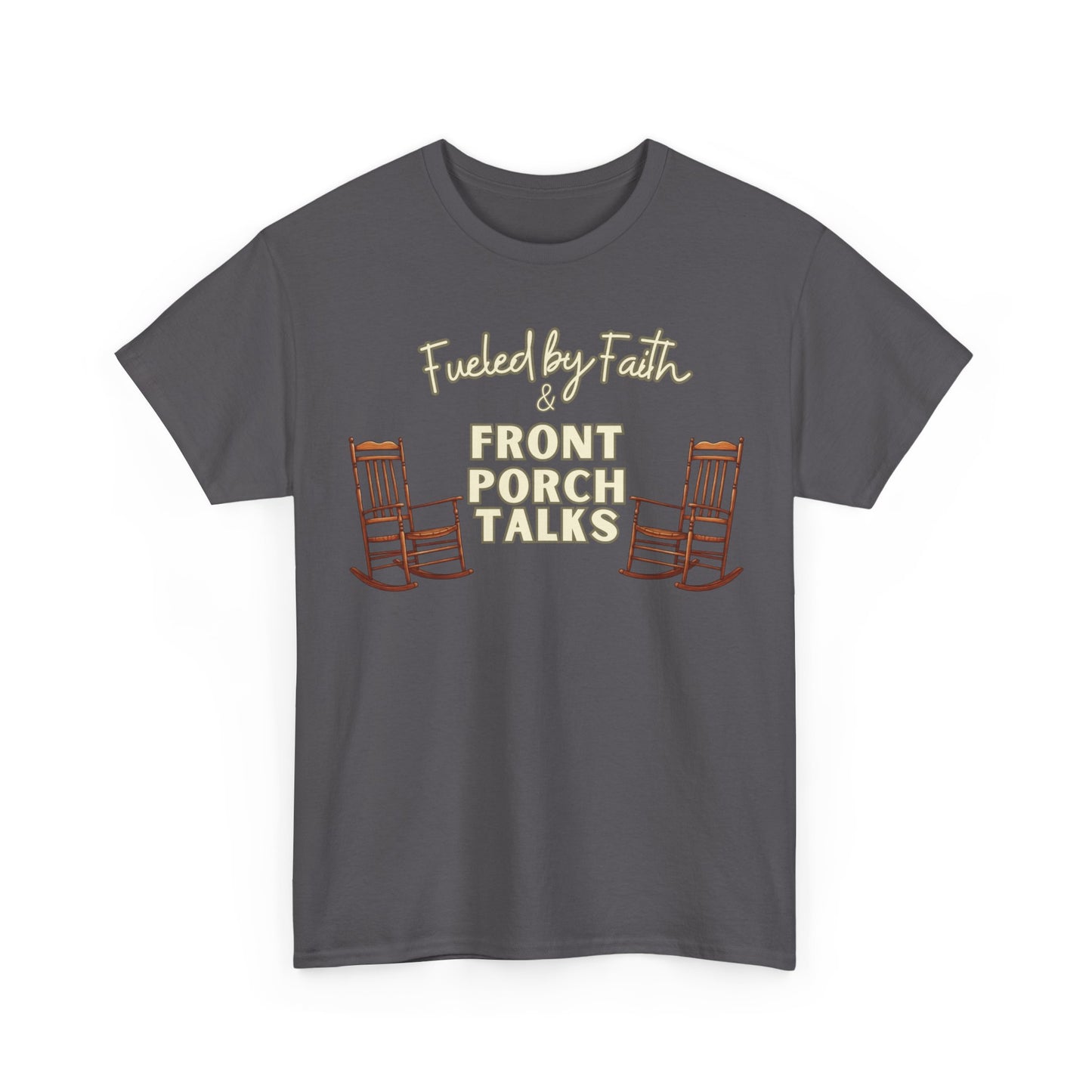 Fueled by Faith & Front Porch Talks Shirt | Southern Christian Boutique Tee | Faith & Family T-Shirt