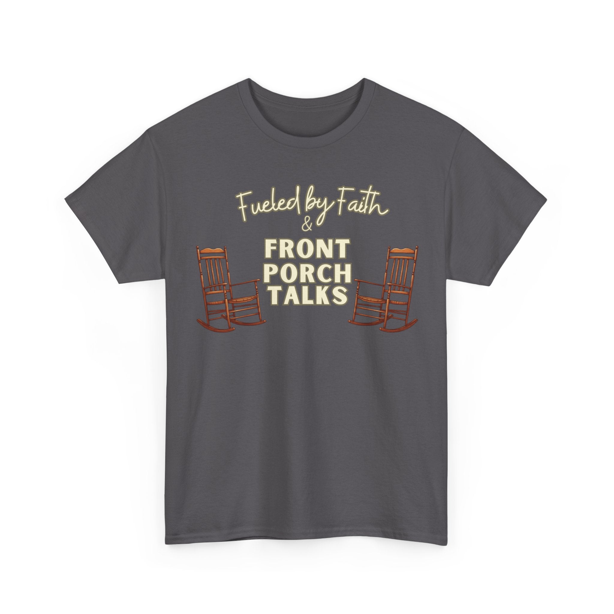 Fueled by Faith & Front Porch Talks Shirt | Southern Christian Boutique Tee | Faith & Family T-Shirt