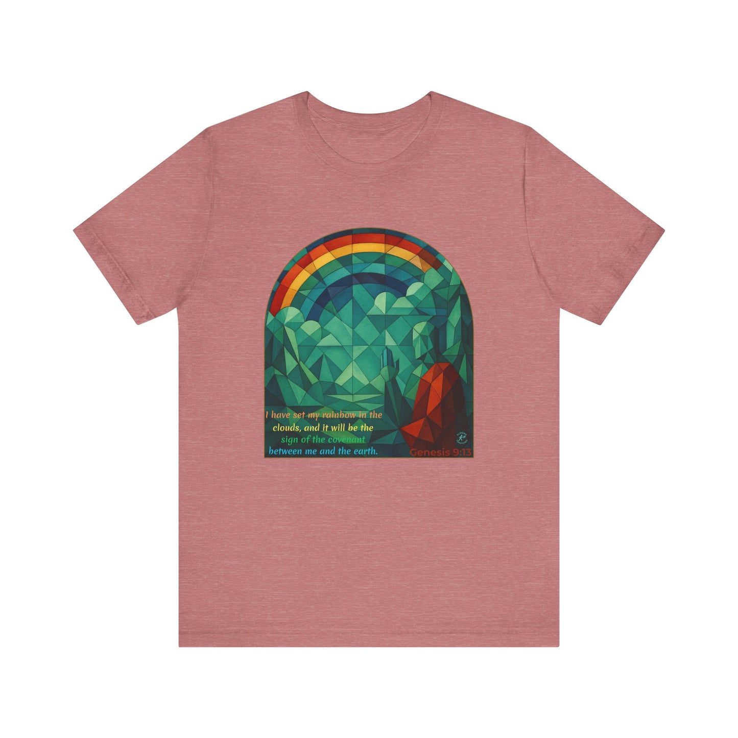 Promise Keeper Rainbow Tee — Genesis 9:13” | Unisex Jersey Short Sleeve Christian Tee