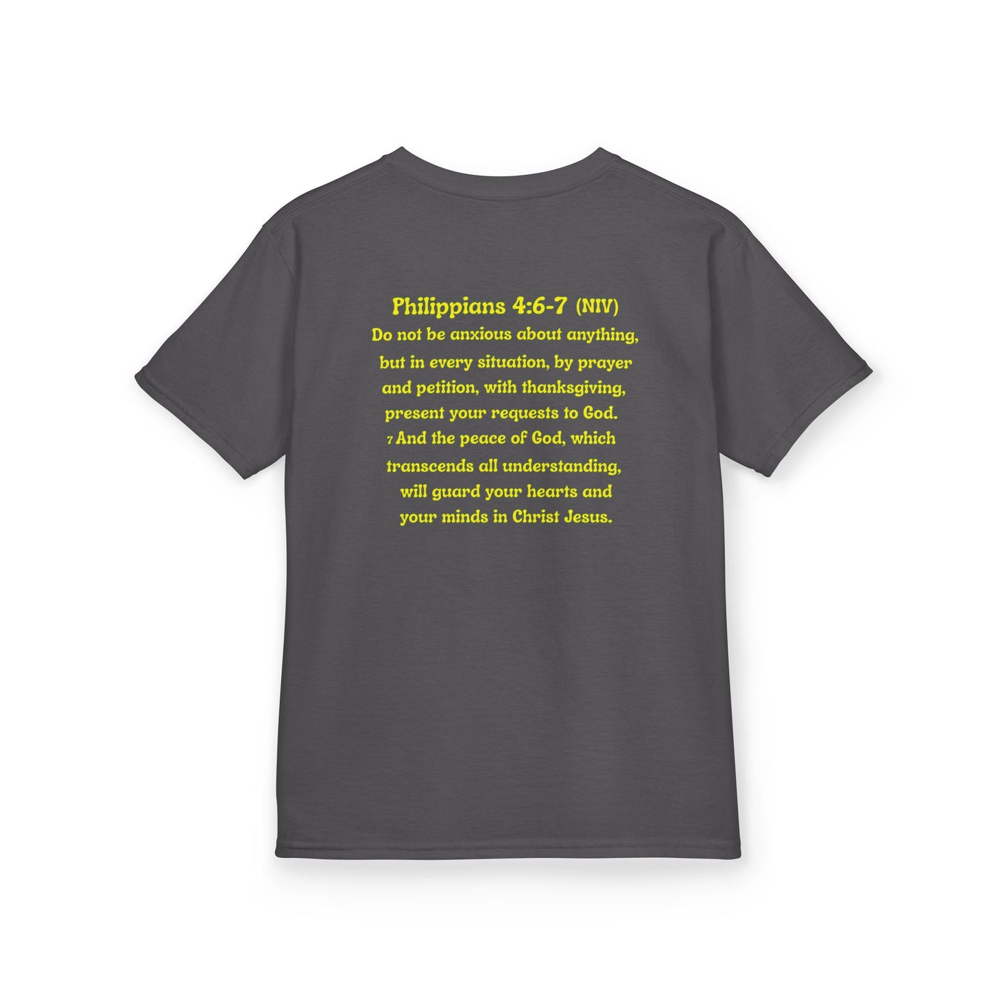 Don’t Worry, Be Happy Kids Tee | Philippians 4:6-7 Scripture Shirt