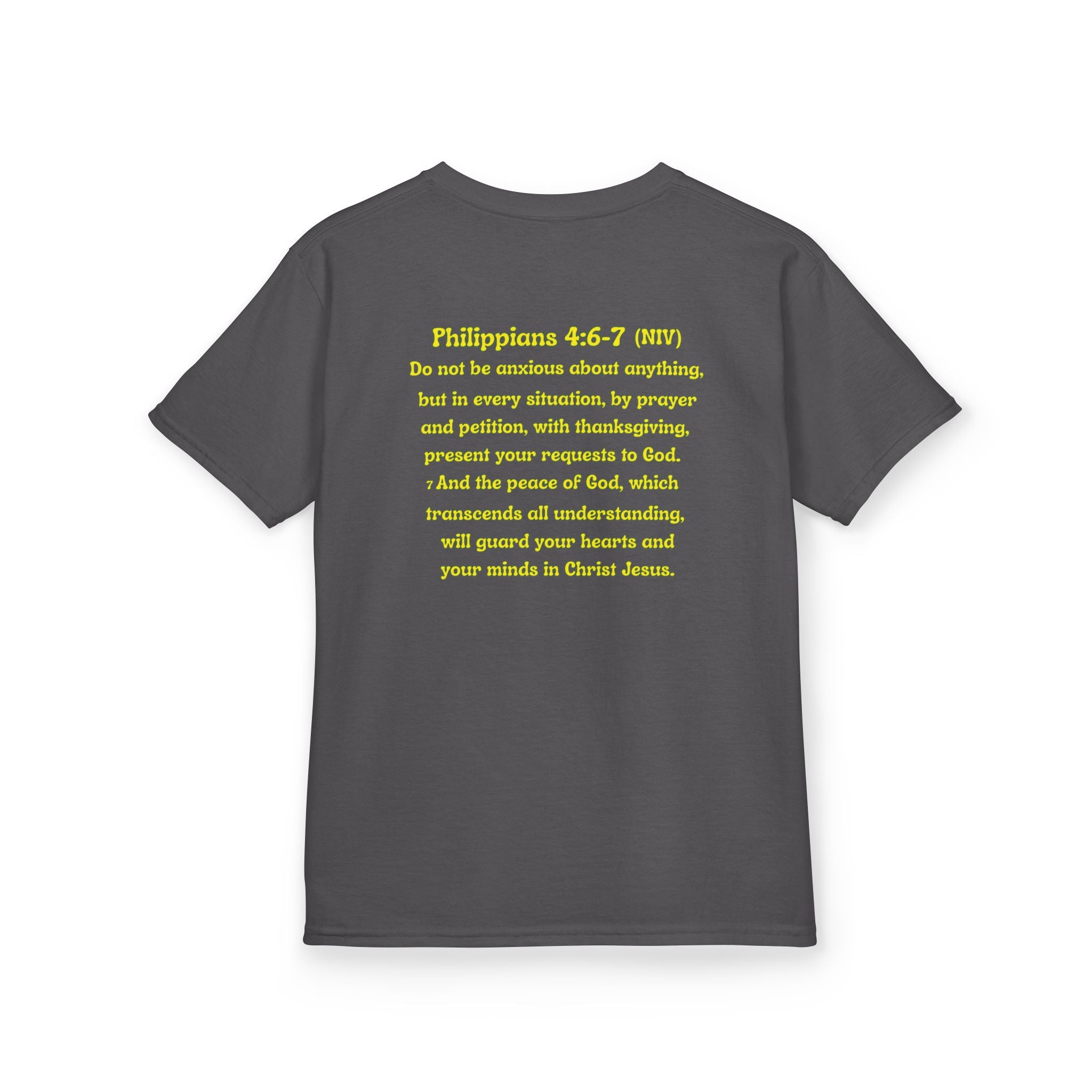 Don’t Worry, Be Happy Kids Tee | Philippians 4:6-7 Scripture Shirt