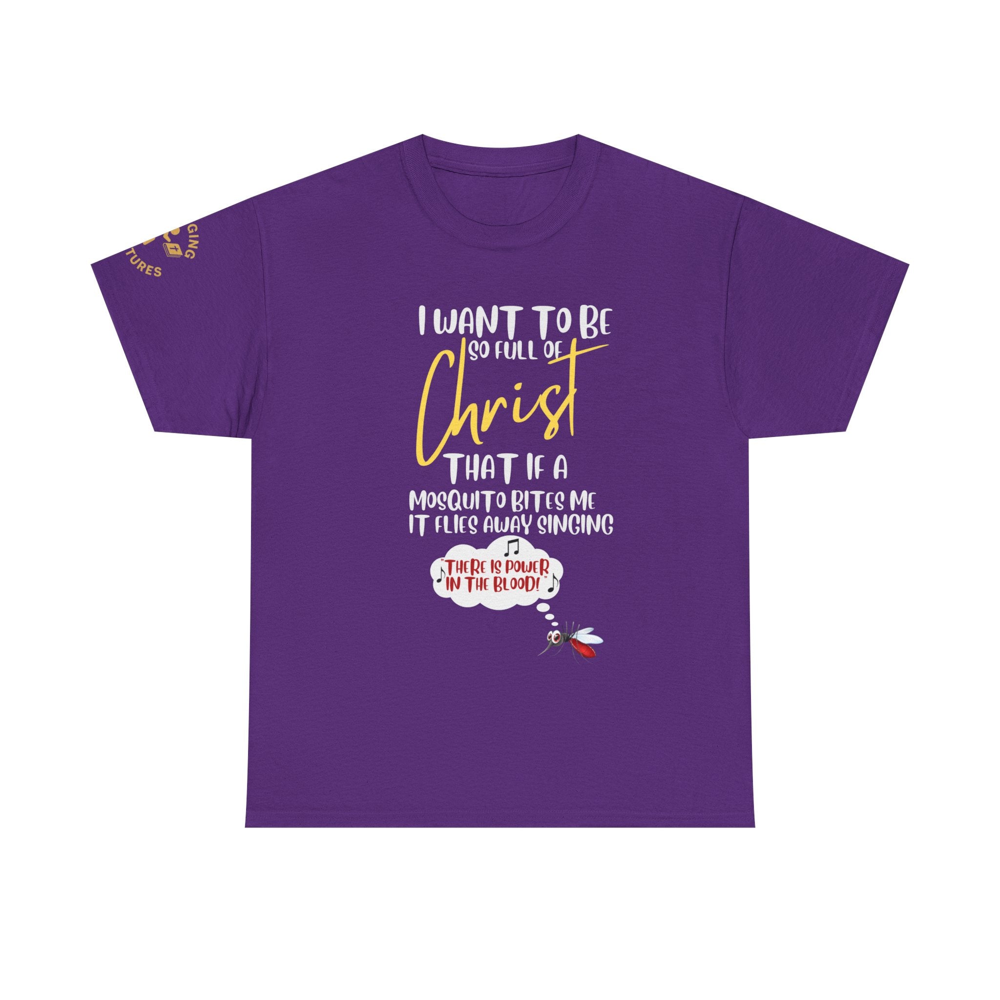 So Full of Christ — “Mosquito Sings Power in the Blood” | Unisex Heavy Cotton Christian T-Shirt