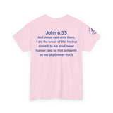 His Name Is Wonderful Tee | John 6:35 Wonder Bread Parody Shirt | Unisex Heavy Cotton Christian T-Shirt