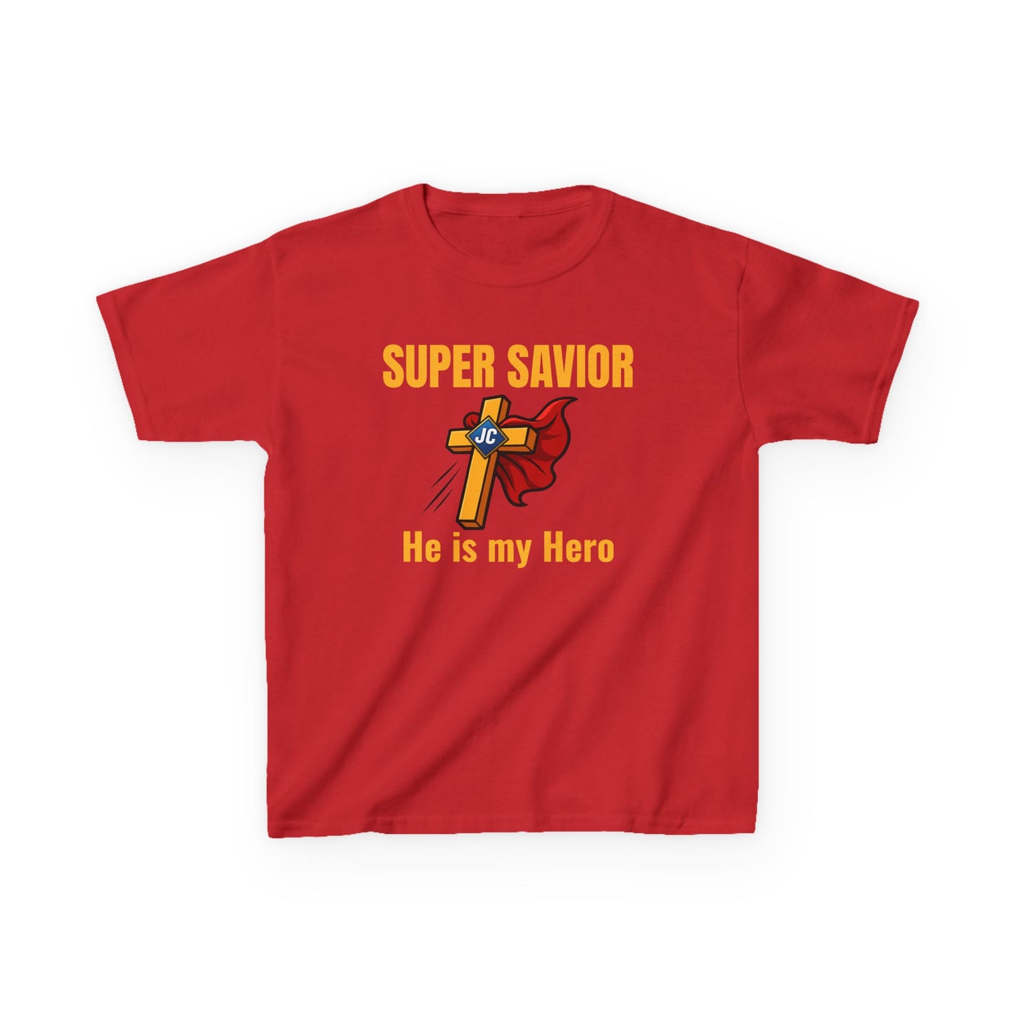 Kids Super Savior Tee — “Jesus Is My Superhero” Christian Shirt (Mini + Me)