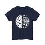 Philippians 4:13 Volleyball Tee | Christian Sports Shirt | Unisex Heavy Cotton T-Shirt