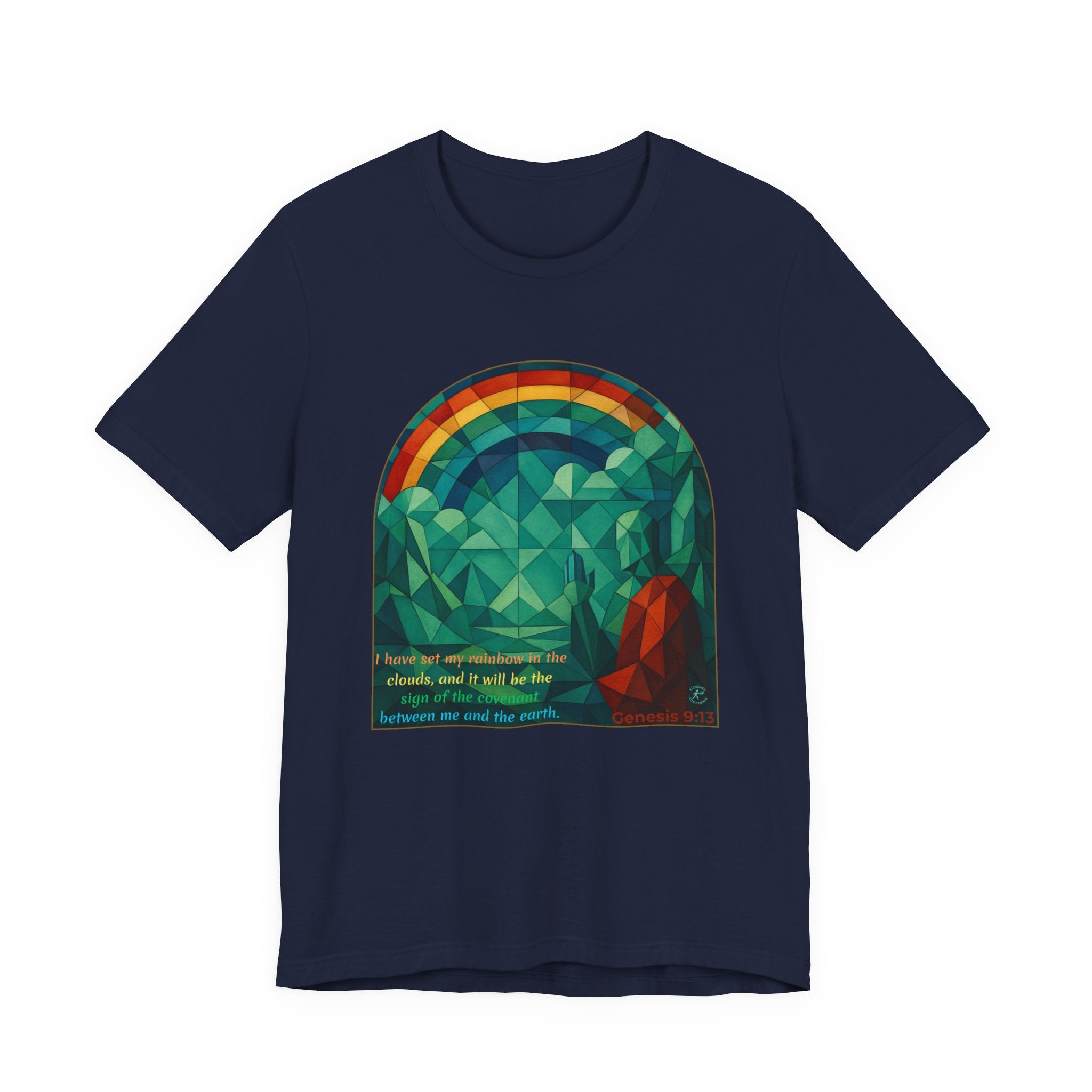 Promise Keeper Rainbow Tee — Genesis 9:13” | Unisex Jersey Short Sleeve Christian Tee