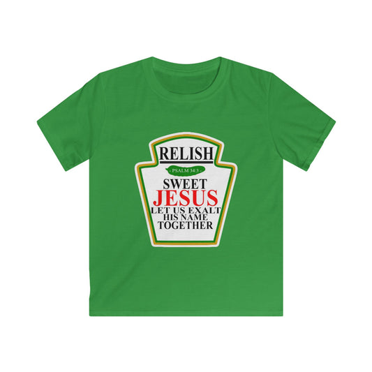 Sweet Jesus Relish Kids Tee | Psalm 34:3 Christian T-Shirt | Inspirational Faith-Based Kids Apparel