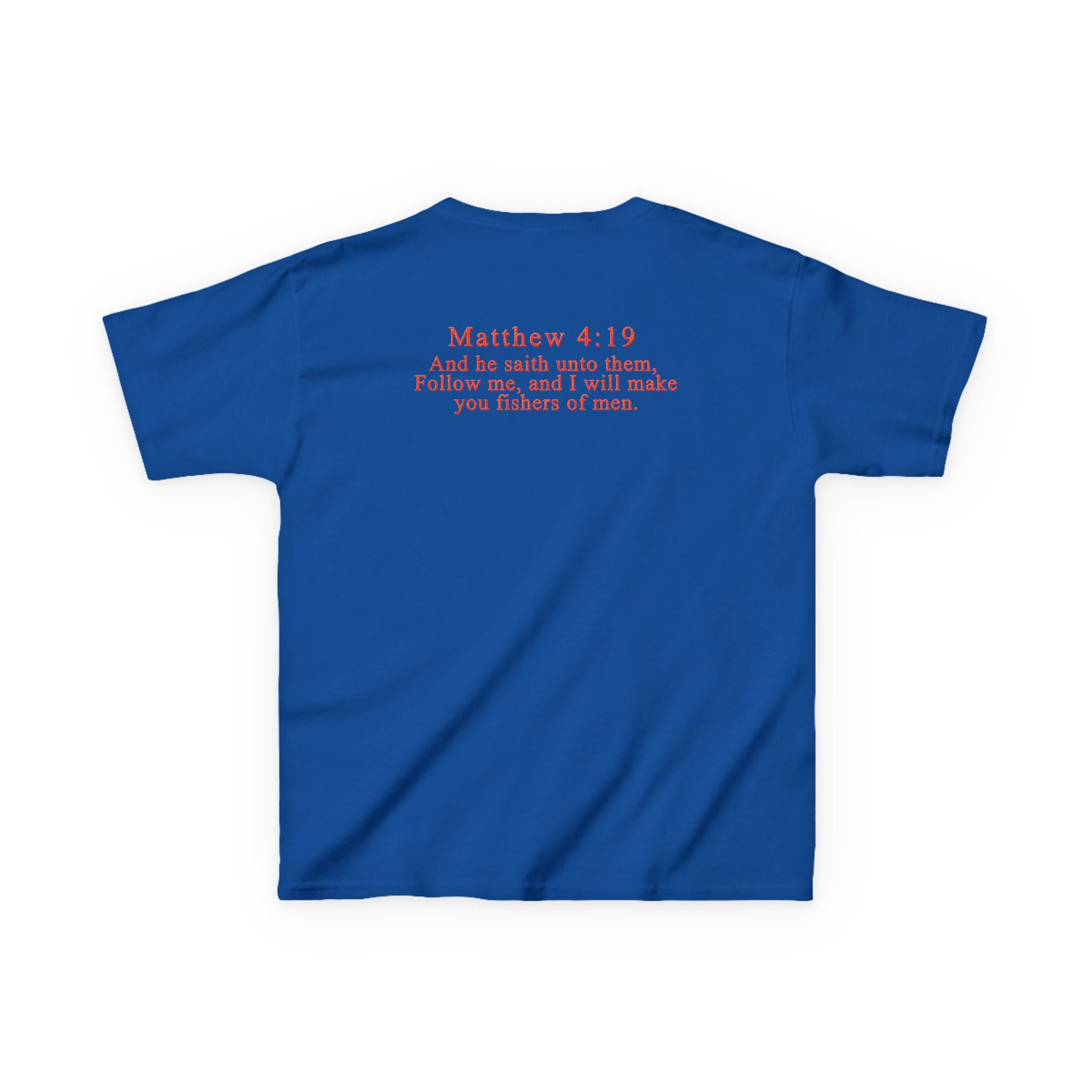 Hooked on Jesus Kids Tee | Matthew 4:19 Scripture Shirt | Christian Fishing T-Shirt for Children | Faith-Based Kids Apparel