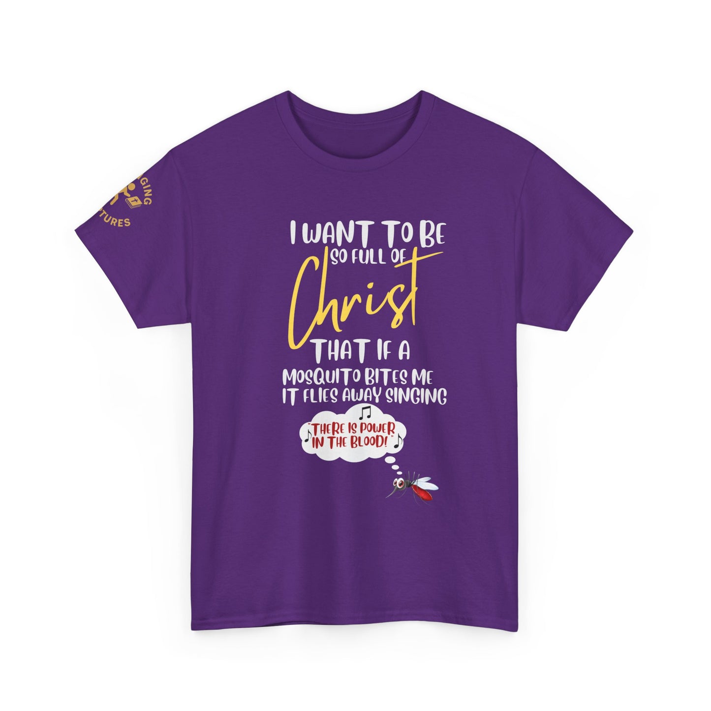 So Full of Christ — “Mosquito Sings Power in the Blood” | Unisex Heavy Cotton Christian T-Shirt