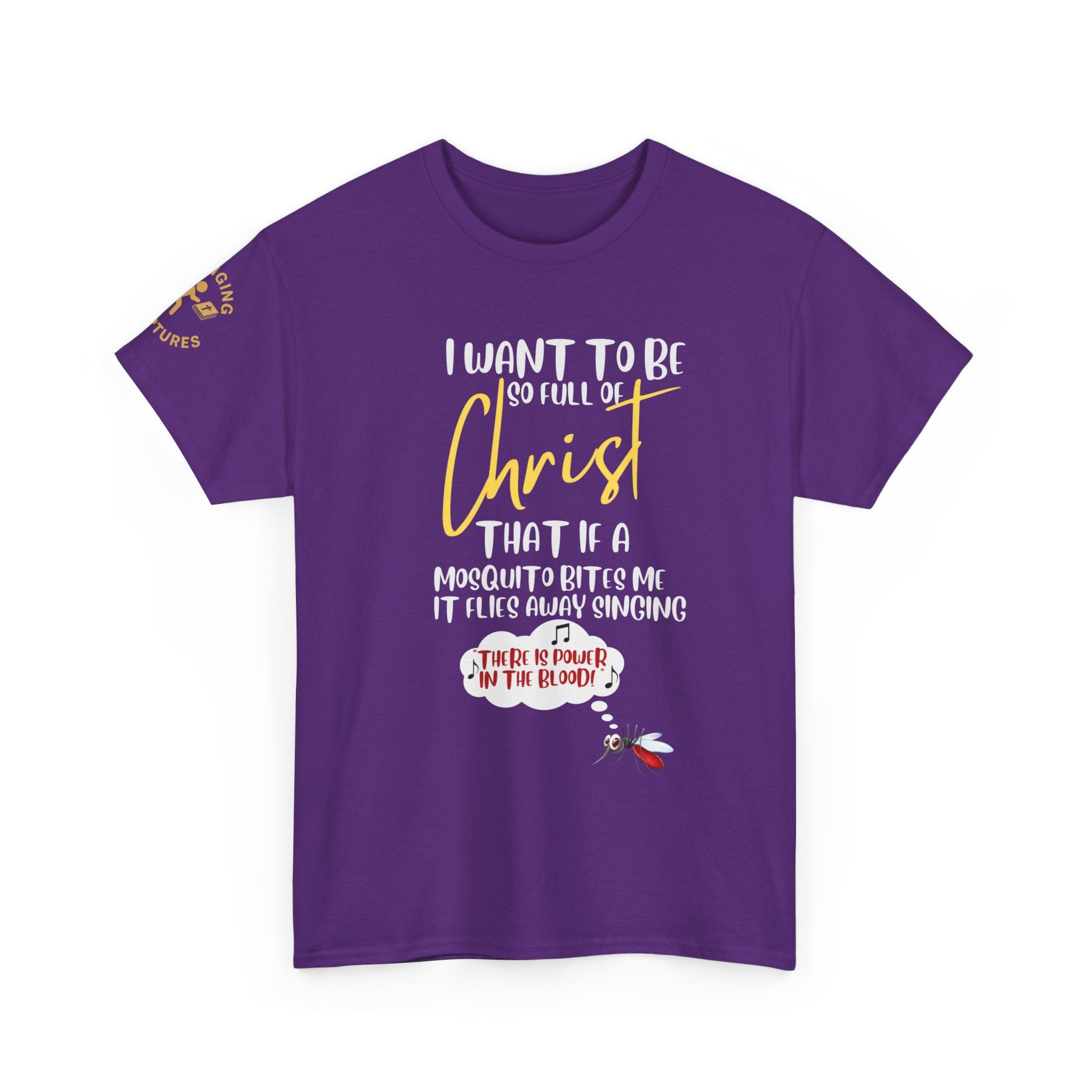 So Full of Christ — “Mosquito Sings Power in the Blood” | Unisex Heavy Cotton Christian T-Shirt