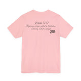Pray It Forward Tee — Romans 12:12 | Unisex Christian Jersey T-Shirt | Inspirational Prayer Shirt | Faith-Based Apparel