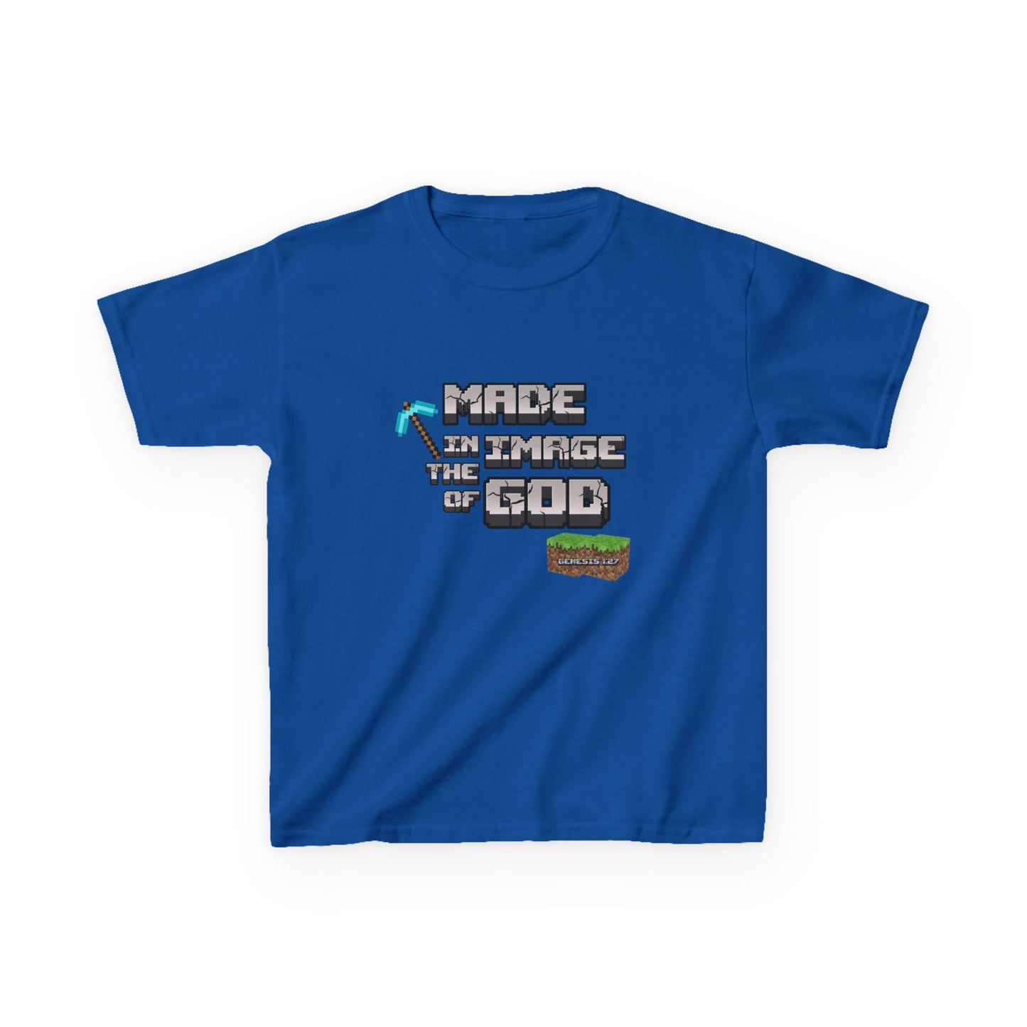 Made in the Image of God | Genesis 1:27 Christian Minecraft-Inspired Kids Tee