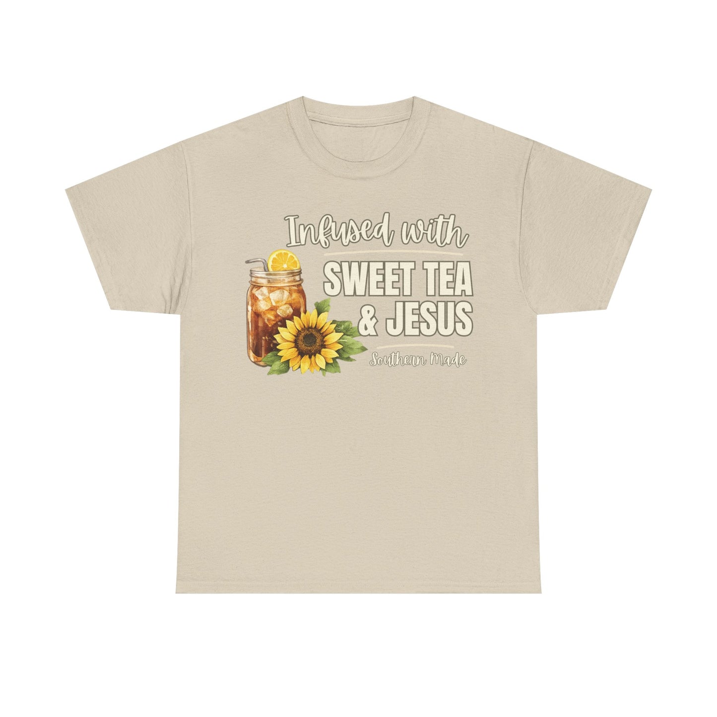 Infused with Sweet Tea & Jesus Tee – Southern Faith Shirt for Women | Boutique Christian Graphic T-Shirt