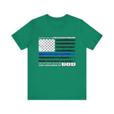 Blessed Are the Peacemakers — Thin Blue Line Christian Patriotic Jersey T-Shirt | Matthew 5:9
