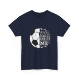 Philippians 4:13 Soccer Tee | Christian Athlete Shirt | Faith-Based Sports Apparel | Unisex Heavy Cotton