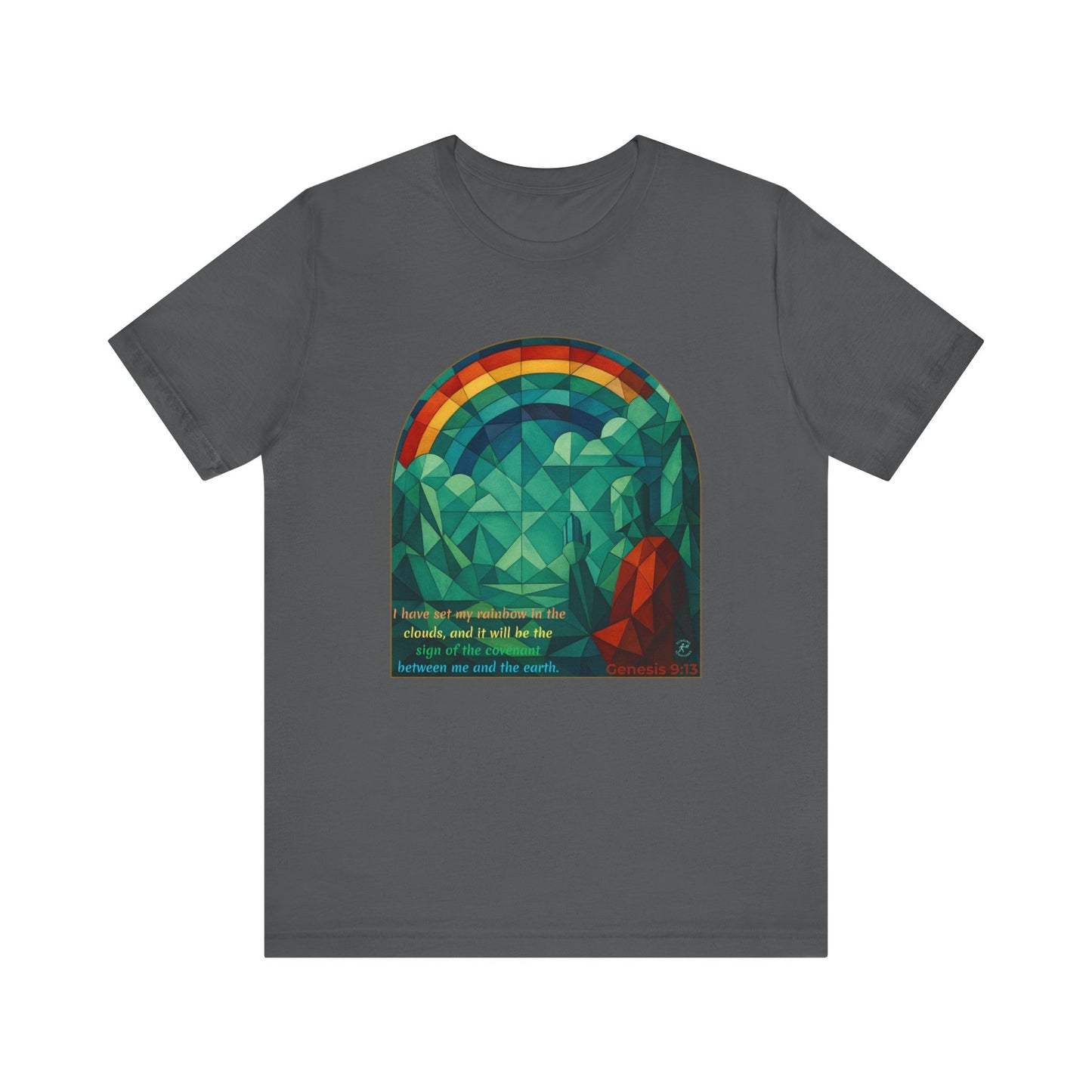 Promise Keeper Rainbow Tee — Genesis 9:13” | Unisex Jersey Short Sleeve Christian Tee