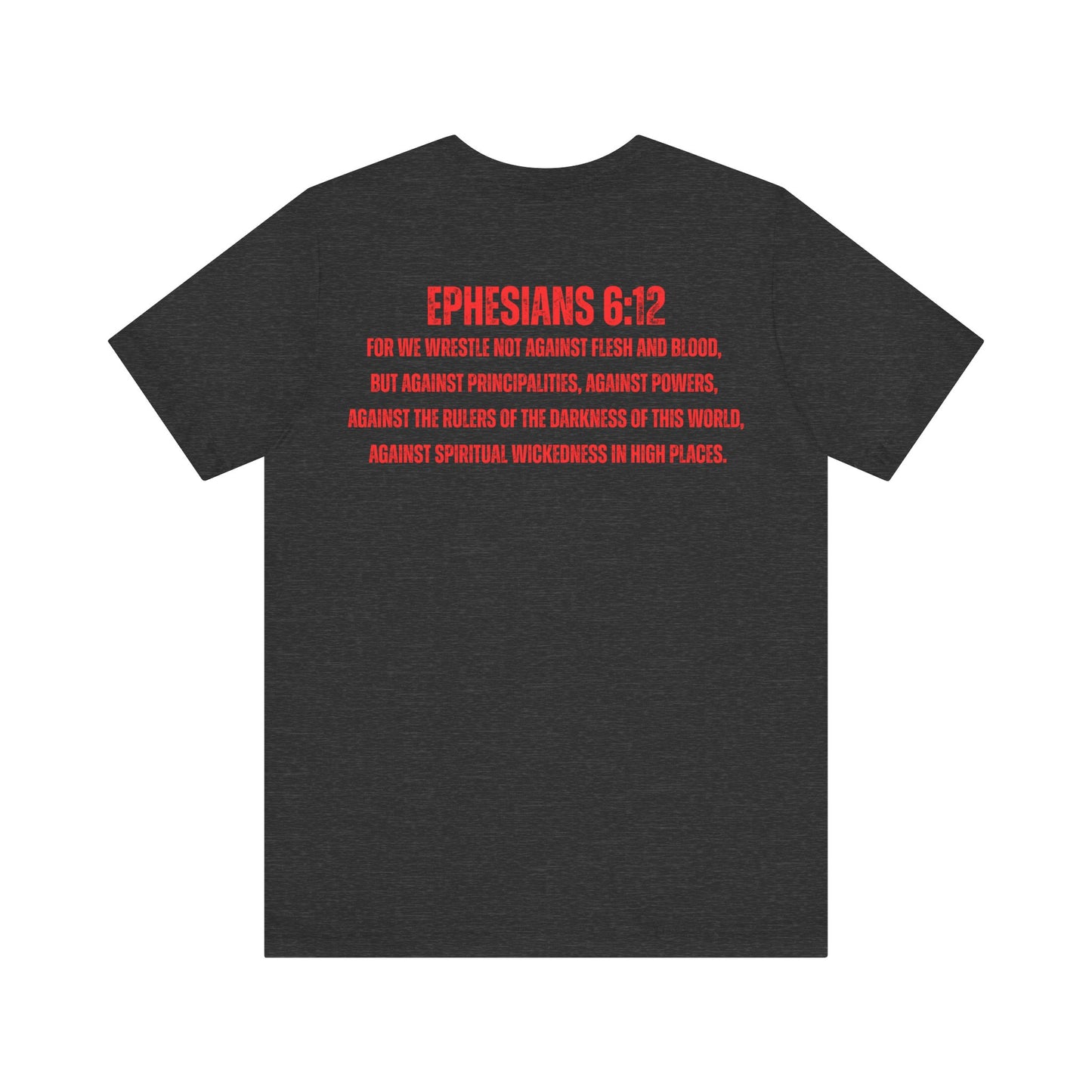 Fighting the Darkness Christian Jersey T-Shirt – Ephesians 6:12 Bible Verse Tee, Spiritual Warrior Faith Apparel