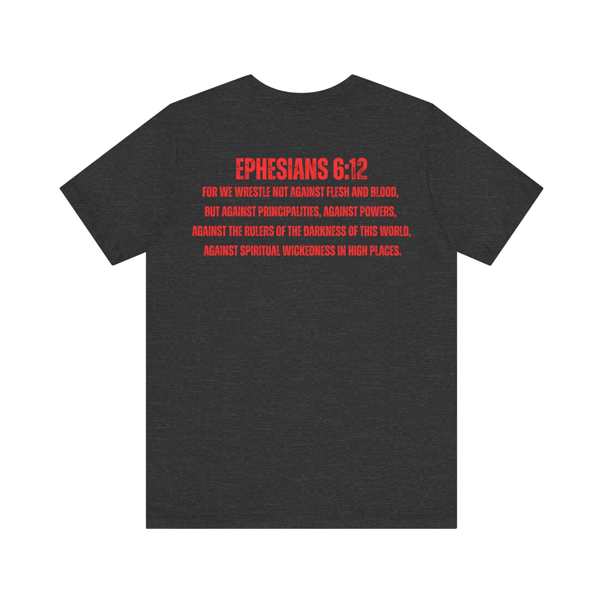 Fighting the Darkness Christian Jersey T-Shirt – Ephesians 6:12 Bible Verse Tee, Spiritual Warrior Faith Apparel