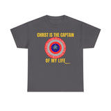 Christ Is the Captain of My Life Shirt — Ephesians 6:11 Full Verse Christian Superhero Shield Tee (Unisex)