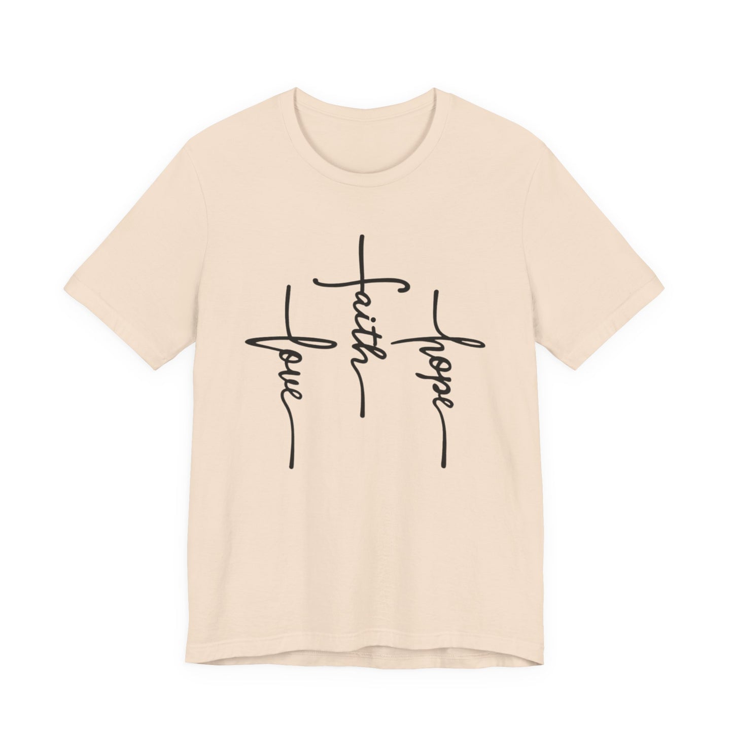 Faith, Hope, Love Tee | 1 Corinthians 13:13 Scripture Shirt | Unisex Jersey Christian T-Shirt