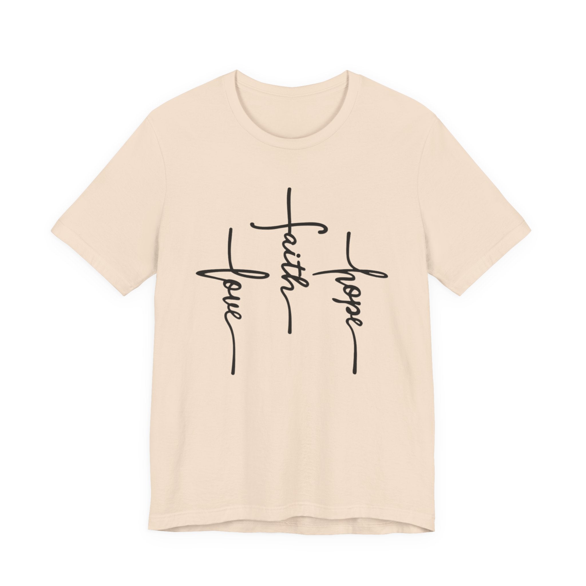 Faith, Hope, Love Tee | 1 Corinthians 13:13 Scripture Shirt | Unisex Jersey Christian T-Shirt