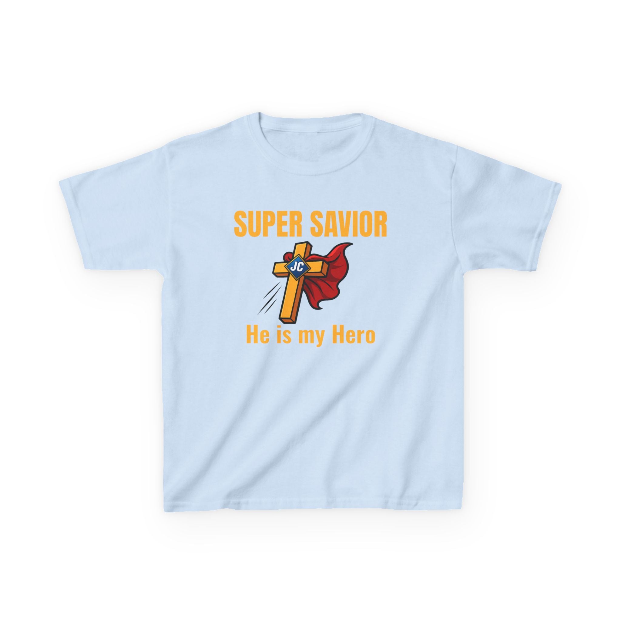 Kids Super Savior Tee — “Jesus Is My Superhero” Christian Shirt (Mini + Me)