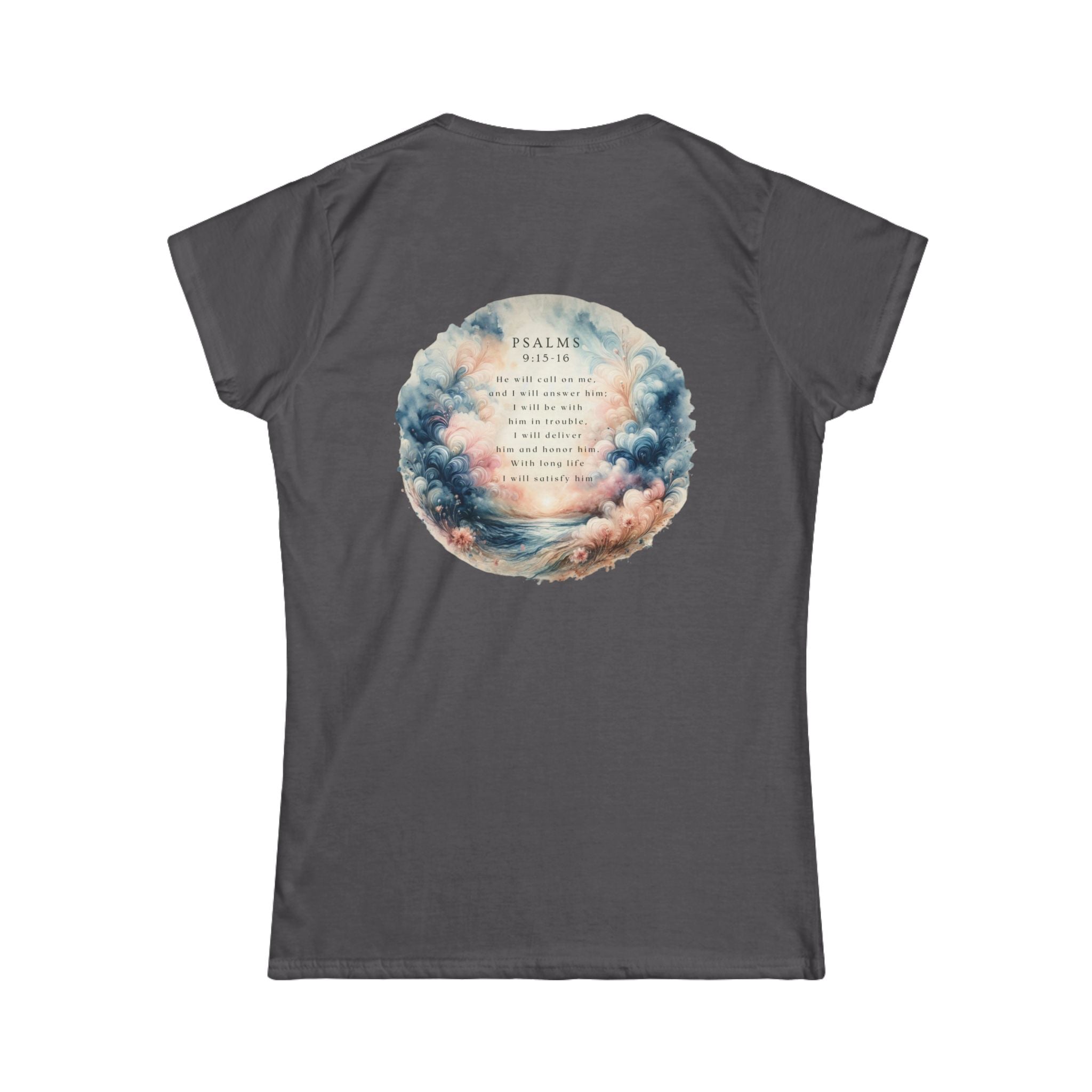 Psalm 9:1 Women’s Christian T-Shirt – Inspirational Softstyle Comfort Tee, Faith & Hope Apparel, Religious Gift