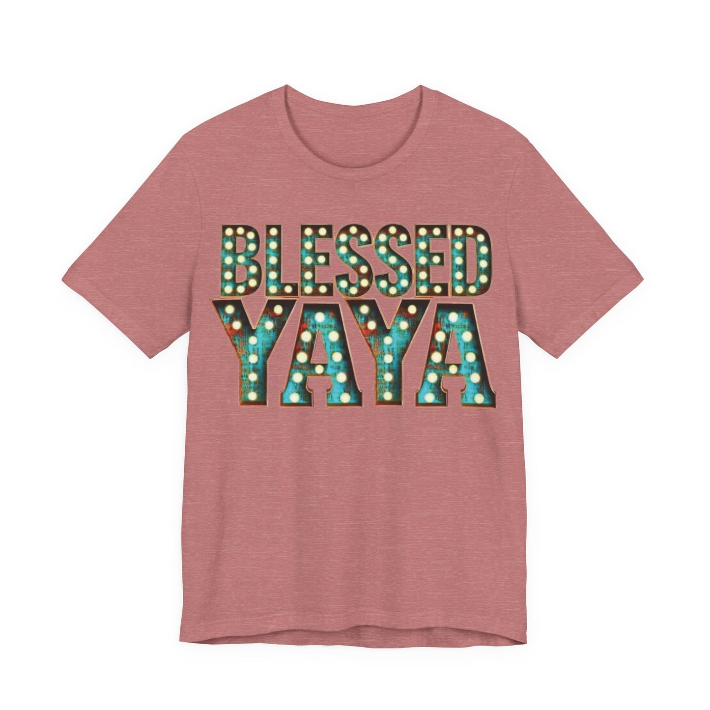 Blessed Yaya Bella Canvas T-Shirt, Boutique Grandma Shirt, Southern Marquee Letter Tee, Soft Christian Gift for Yaya