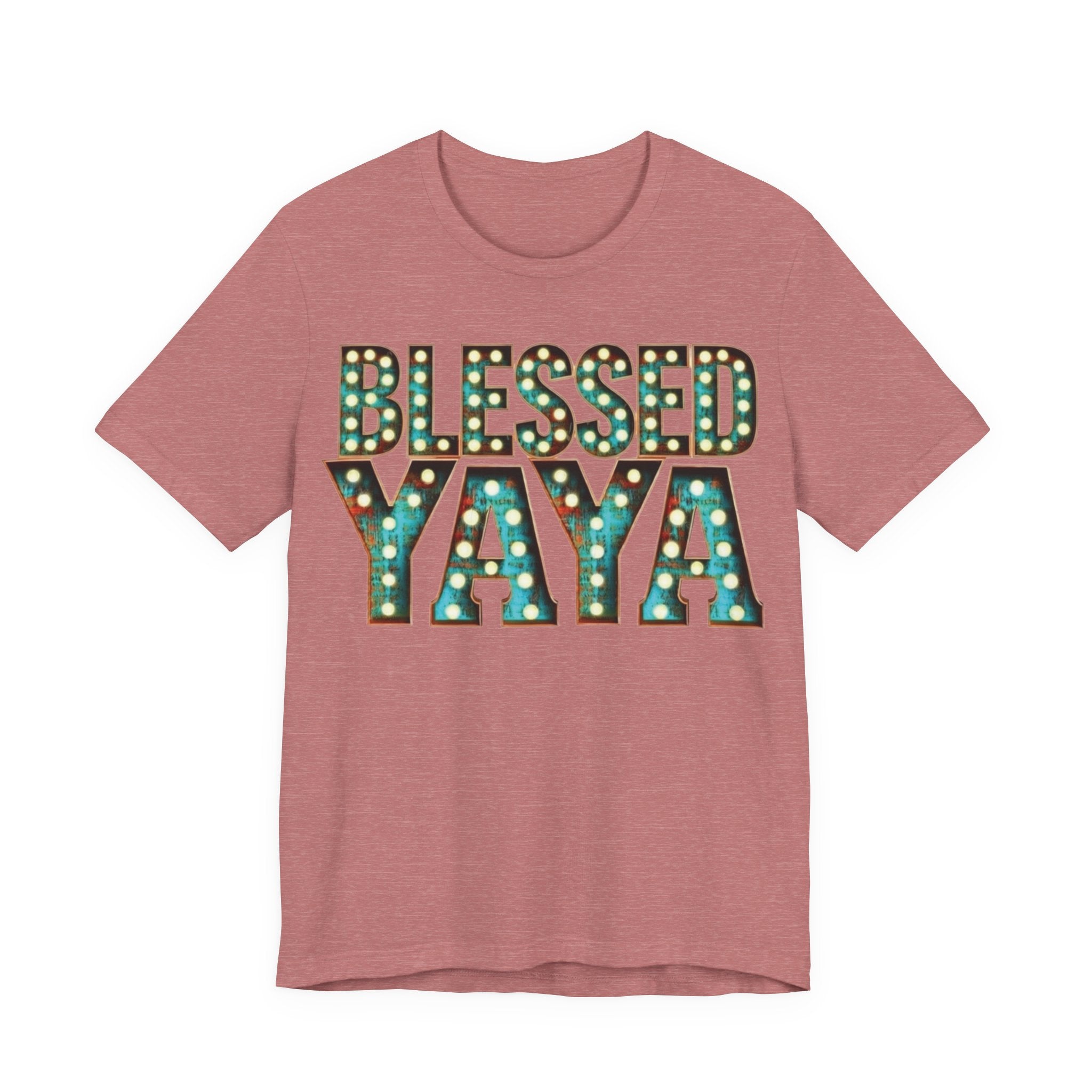 Blessed Yaya Bella Canvas T-Shirt, Boutique Grandma Shirt, Southern Marquee Letter Tee, Soft Christian Gift for Yaya