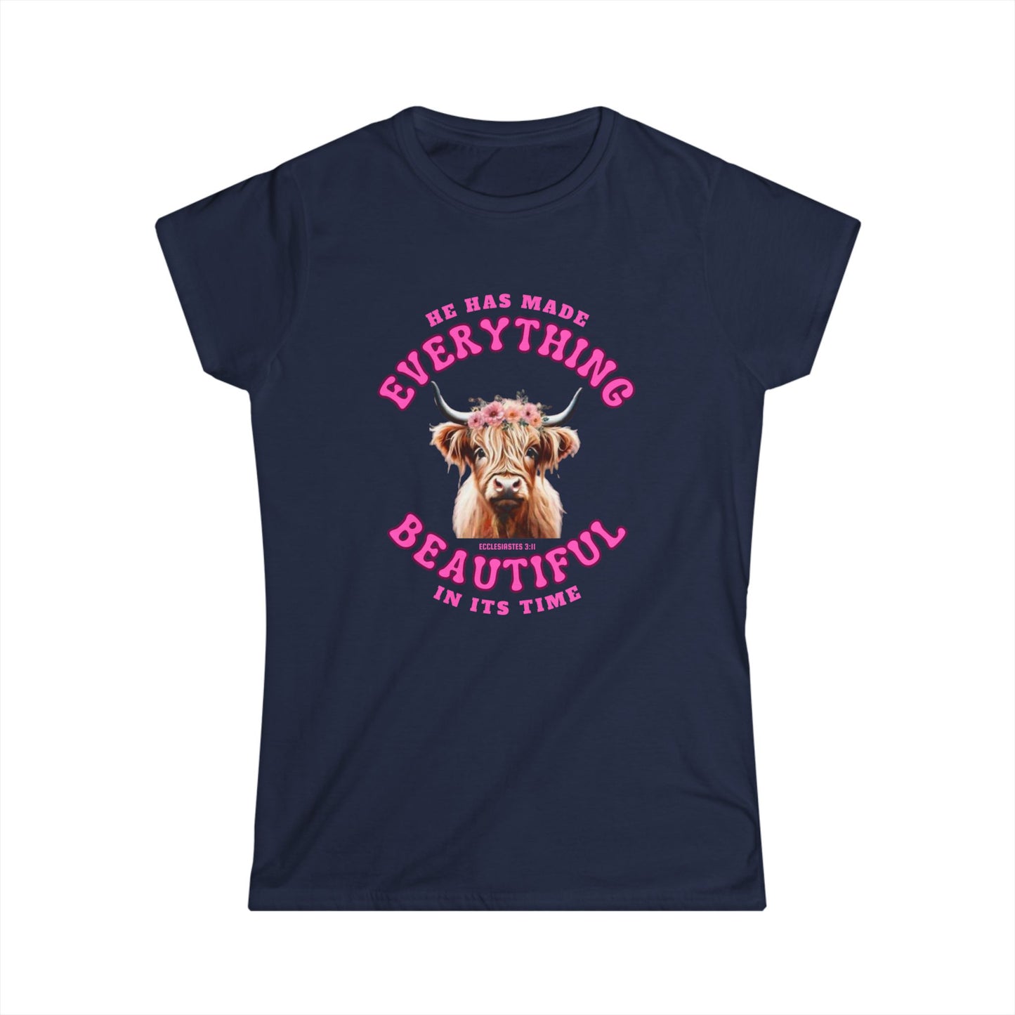 Everything Beautiful in Its Time Women’s Tee | Ecclesiastes 3:11 Scripture Shirt | Christian Faith T-Shirt for Women