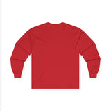 Back: Back view — red long sleeve shirt blank
