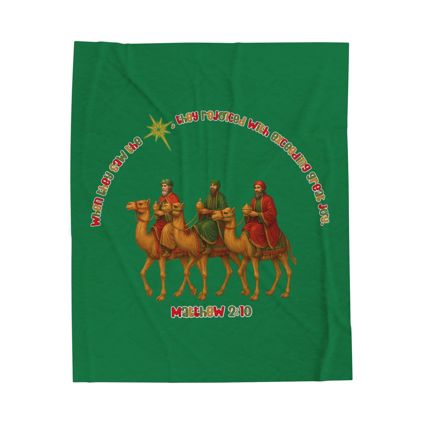 Wise Men Follow the Star — Matthew 2:10 | Velveteen Plush Christmas Blanket