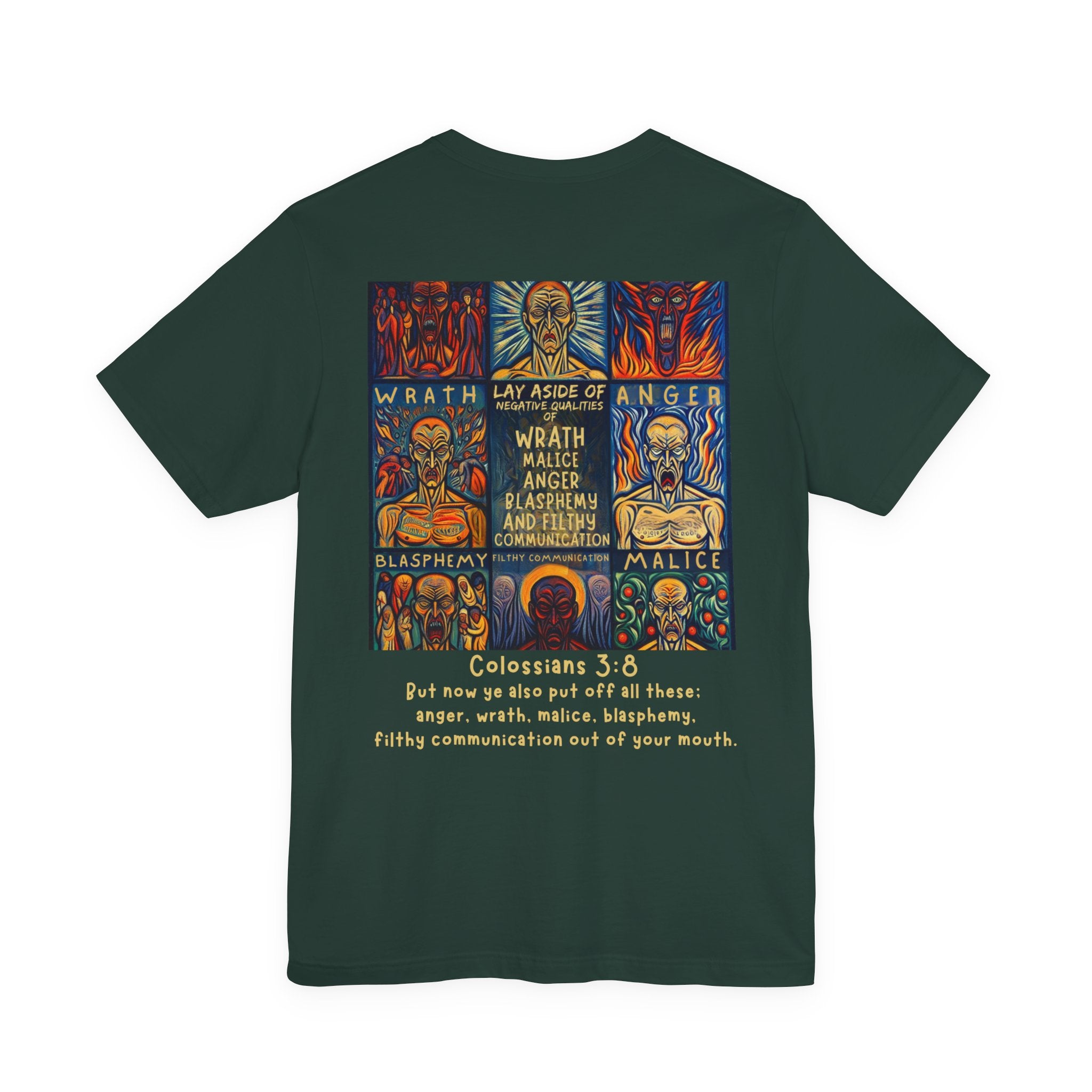 Put Off Wrath & Malice — Colossians 3:8 Christian Tee | Unisex Jersey Short Sleeve T-Shirt