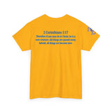 Restored by the Lord Tee | 2 Corinthians 5:17 Scripture Shirt | Christian Rebuild T-Shirt | Unisex Heavy Cotton Tee