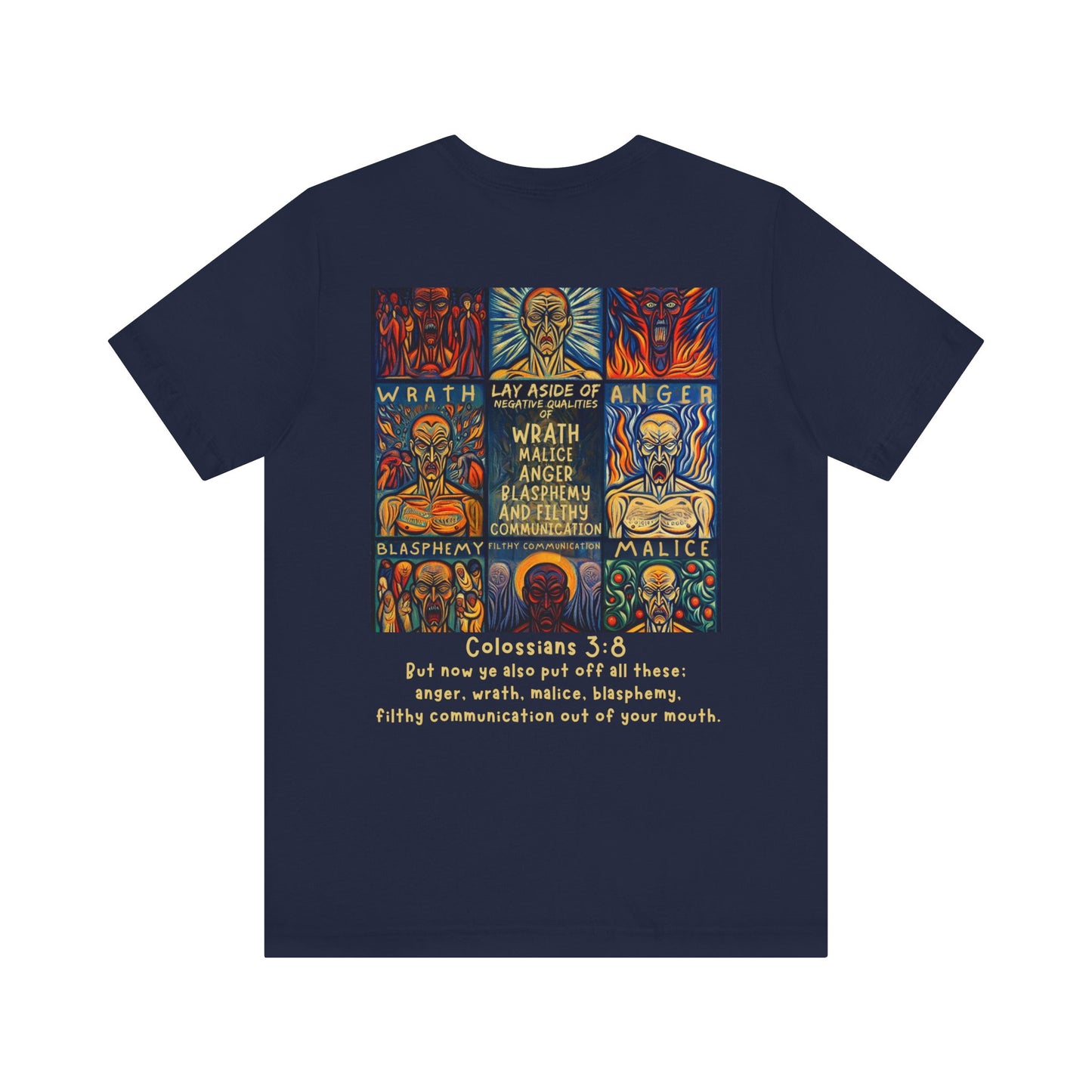 Put Off Wrath & Malice — Colossians 3:8 Christian Tee | Unisex Jersey Short Sleeve T-Shirt