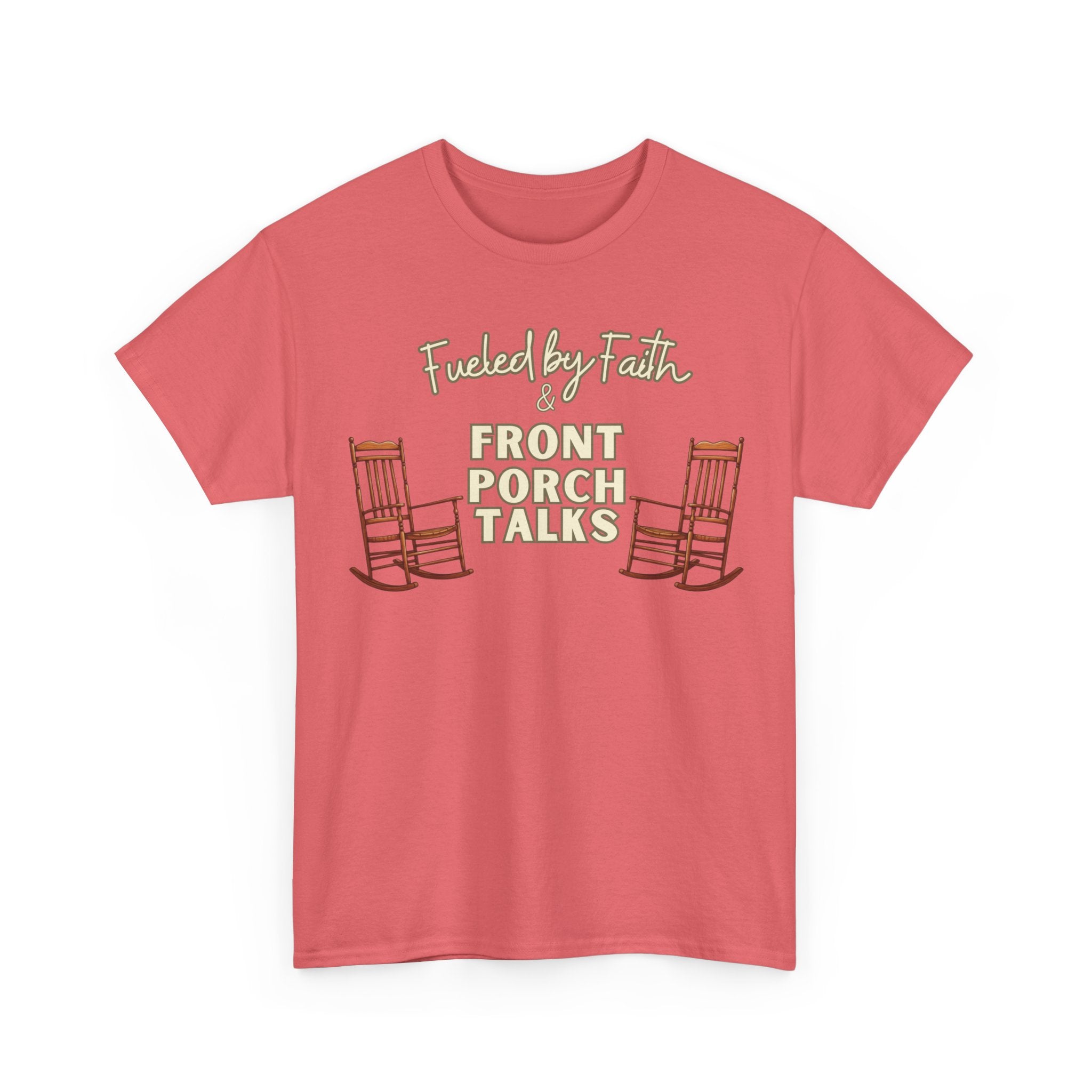 Fueled by Faith & Front Porch Talks Shirt | Southern Christian Boutique Tee | Faith & Family T-Shirt