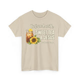 Infused with Sweet Tea & Jesus Tee – Southern Faith Shirt for Women | Boutique Christian Graphic T-Shirt