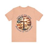Land of the Free Because of the Cross Tee | Patriotic Christian Shirt | Unisex Jersey Short Sleeve