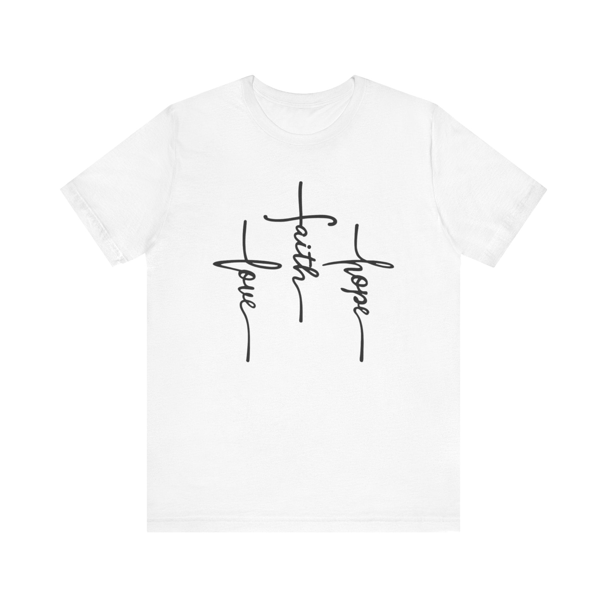 Faith, Hope, Love Tee | 1 Corinthians 13:13 Scripture Shirt | Unisex Jersey Christian T-Shirt
